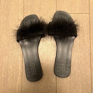 Barney’s New York Feather Slides
